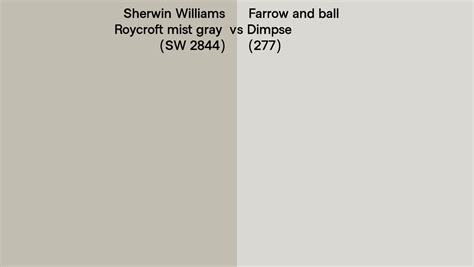 Sherwin Williams Roycroft Mist Gray Sw 2844 Vs Farrow And Ball Dimpse