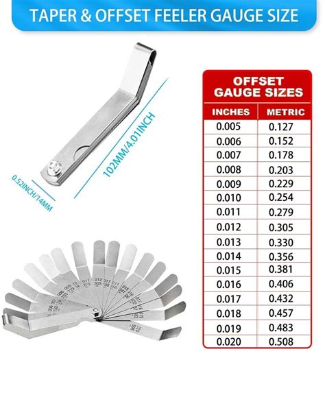 Feeler Gauges Blades Feeler Gauge Set Stainless Steel Dual Marked