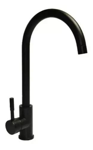 Griferia Mesada Monocomando Negro Pico Cisne Bar Cocina