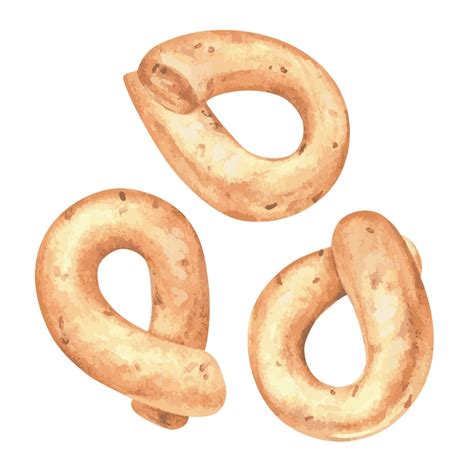 Aperitivo Taralli Con Hierbas Estilo Acuarela Ilustraci N Vectorial