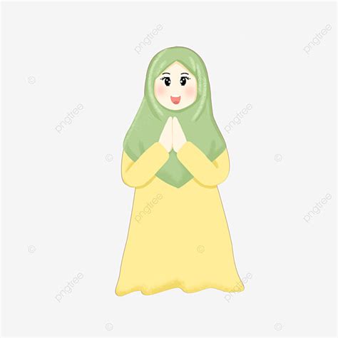 Muslimah Clipart Transparent Background Hijab Girl Cartoon Muslimah