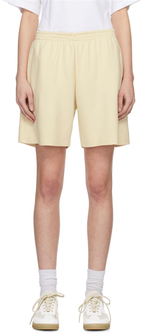 Mm Maison Margiela Yellow Embroidered Shorts Ssense