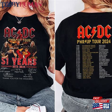 Rock Tour 2024 Shirt Pwr Up World 51 Years Acdc 1973 Sweatshirt Classic