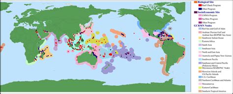 Global distribution map of coral reefs gained from Google earth ...