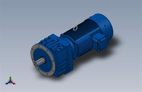 Rf107法兰轴伸式安装斜齿轮减速机rf107 Y22 4p 180l M1 0° Φ450solidworks 2018模型图纸下载 懒石网