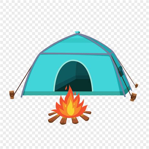 Summer Camping Tent Cartoon Element PNG Transparent And Clipart Image ...