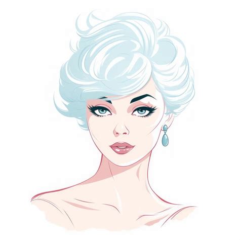Glamorous Blonde Woman With Blue Hair Vector Illustration Premium Ai Generated Image