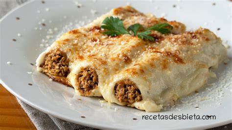 Canelones Con Exquisito Relleno De Carne Recetas De Esbieta