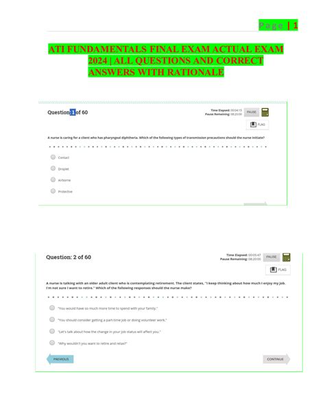 ATI FUNDAMENTALS PROCTOR 70 QUESTIONS AND ANSWERS DocMerit