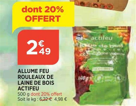 Promo Allume Feu Rouleaux De Laine De Bois Actifeu Chez Bi Icatalogue Fr