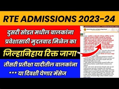 RTE Admission 2023 24 Maharashtra RTE Admission Lotary Result 2023