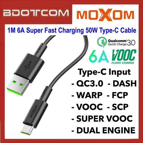 Moxom Mx Cb M Super Fast Charging W A Usb To Type C Cable For