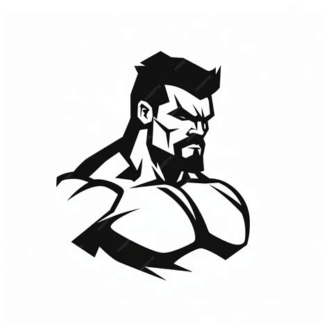 Premium AI Image | Muscular Black And White Wrestler Logo Unique ...