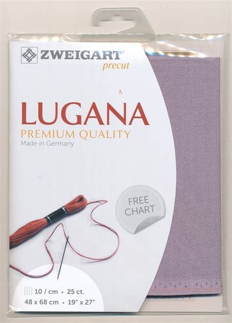 Zweigart Precut Lugana 3835, 25Ct/10St 48x68cm Cott/Visc 52/48 Purple ...