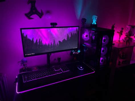 Purple Theme Gaming Room Setup