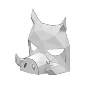 Fox Half Mask D Papercraft Model Free Printable Papercraft