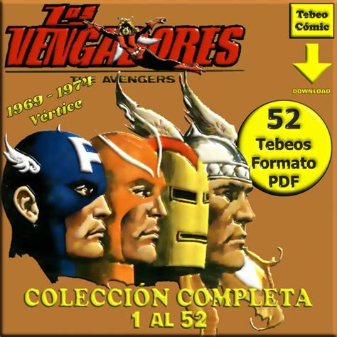 LOS VENGADORES Vértice 1969 Vol 1 Colección Completa 52 Tebeos