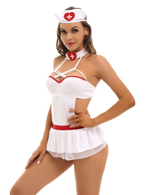 Womens Sexy Naughty Nurse Lingerie Costume Halloween Doctor Uniform Cosplay Suit Ebay