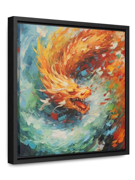 Abstract Dragon Painting Gallery Canvas Wraps Square Frame - Etsy in ...