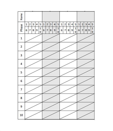 FREE 7+ Phase 10 Score Sheet Templates in PDF | Word