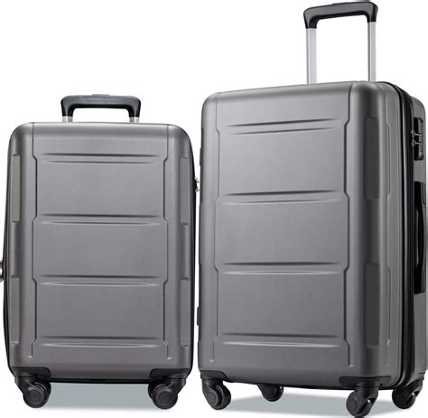 Homjoones 2 Piece Carry On Luggage Sets Rolling Expanable Luggage Suitcase W 4