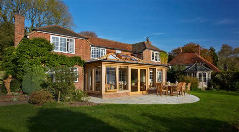 Oak Framed Garden Room With Roof Lantern Traditional Sunroom