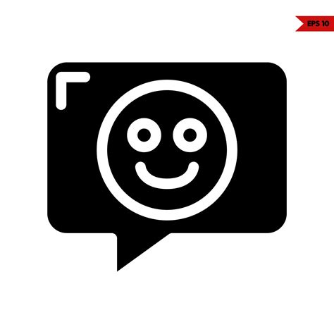 Emoticon Smile In Speech Bubble Glyph Icon Vector Art At Vecteezy