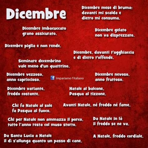 Dicembre Aprender Italiano Poemas Pensamientos