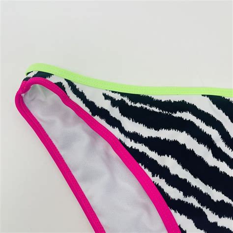 California Waves Juniors Size Small Neon Zebra Printed Swim Bikini