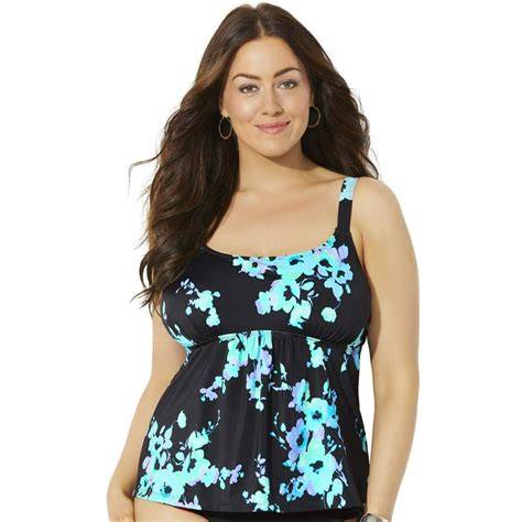 Swimsuitsforall Swimsuits For All Womens Plus Size Flared Tankini