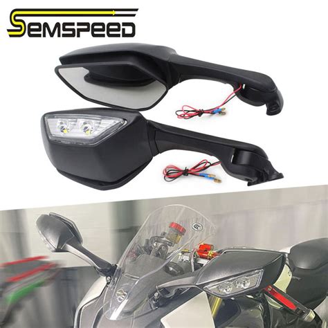 SEMSPEED Motorcycle Side Rearviews Rear Mirror Signal Light For CFMOTO