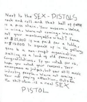 Not Cias Carta Dos Sex Pistols Fecha Document Rio Sobre Hall Of Fame Music O