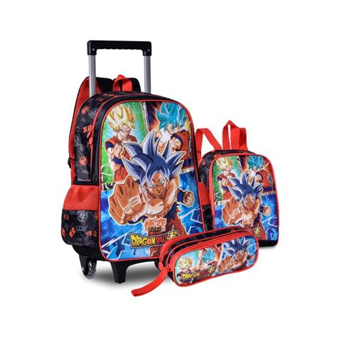 Kit Mochila Rodinhas Lancheira Estojo Dragon Ball Super Shopee Brasil