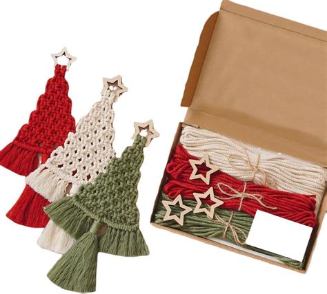 Zeroyoyo Unique Christmas Tree Diy Kit Woven Macrame Christmas Trees