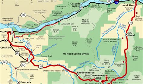 Oregon Scenic Drives Map Mt Hood Scenic Byway Map America S Byways