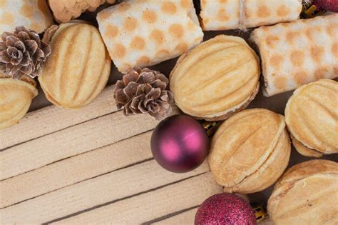 Free Photo Variety Of Biscuits And Christmas Ornaments On Close Up View