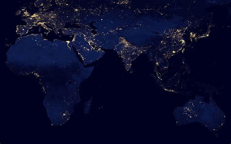 Hd Wallpaper Worldmap Blue Dark Earth View Space Night