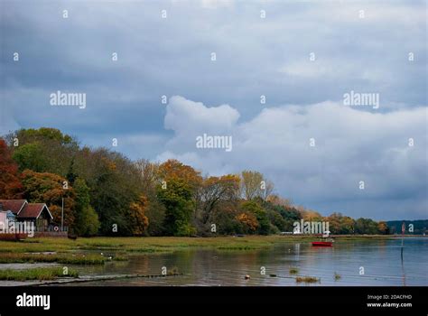 On The Edge Of The River Orwell At Pin Mill Suffolk Uk Stock Photo