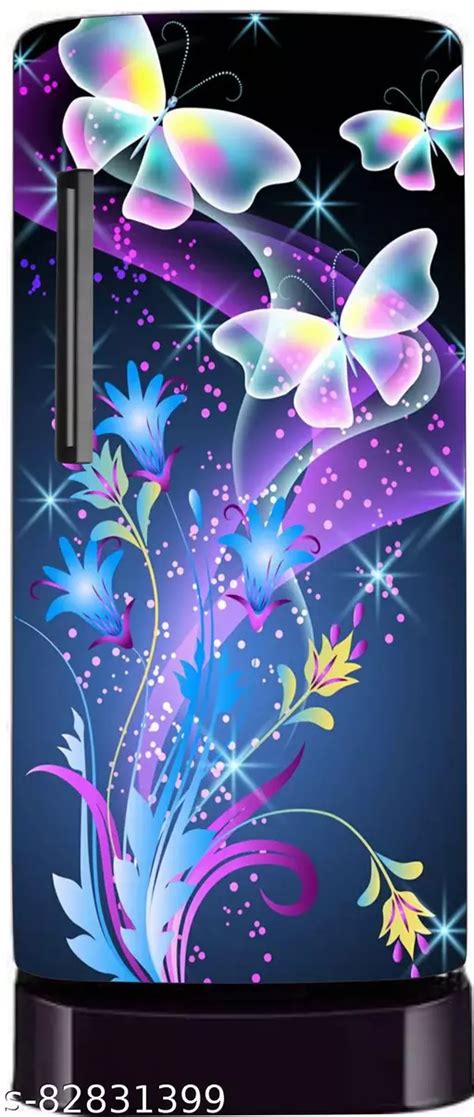 Butterfly Single Door Fridge Sticker Abstrat Waterpoor Covering Area