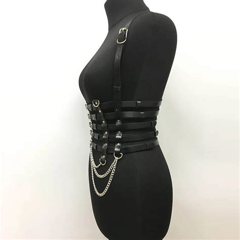 Noir Ajustable UYEE Ceinture Harnais De Poitrine En Cuir PU Pour Femmes Lingerie Sexy