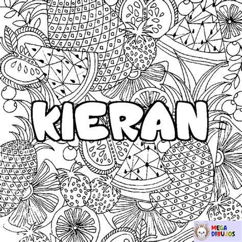 Coloraci N Del Nombre Kieran Decorado Mandala De Frutas Maxi Dibujos