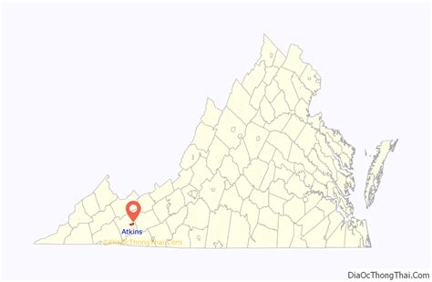 Map of Atkins CDP, Virginia - Thong Thai Real