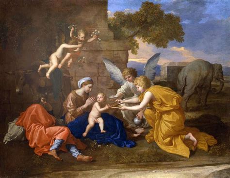 Nicolas Poussin Le Repos pendant la fuite en Égypte avec un éléphant