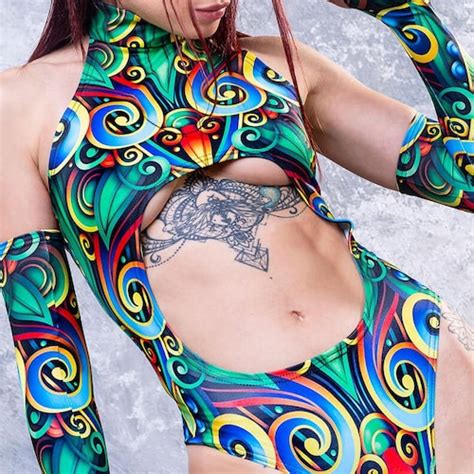 Festival Bodysuit Psychedelic Bodysuit Rave Outfit Woman Etsy