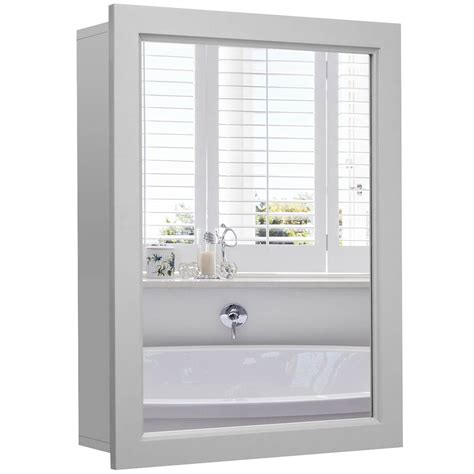 Mirrored Wall Mounted Bathroom Cabinet Storage Cabinet With Door Bed