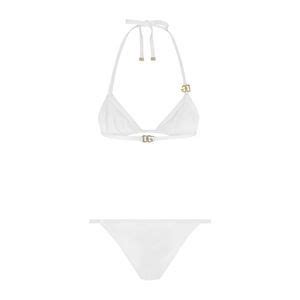 Dolce Gabbana Swim Dolce Gabbana Logoplaque Halterneck Bikini Set