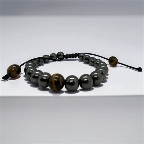 Bracelet Homme Femme Tiger Eye Gris Perles Naturelles Mm