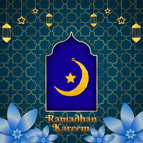 Islamische Gr E Ramadan Kareem Kartendesign Mit Halbmond Premium Psd