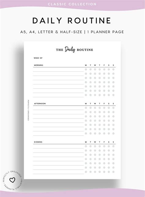 Printable Daily Routine Daily Schedule Weekly Routine Etsy Routine