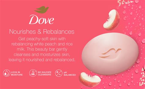 Dove Beauty Bar Soap Rebalancing White Peach And Rice Milk